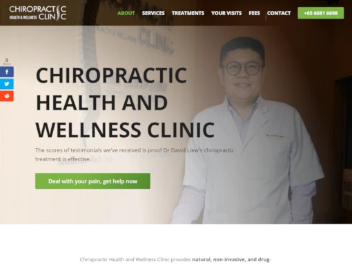 Emerge mLab client Chiropractic Health and Wellness Clinic's website home page screen shot
