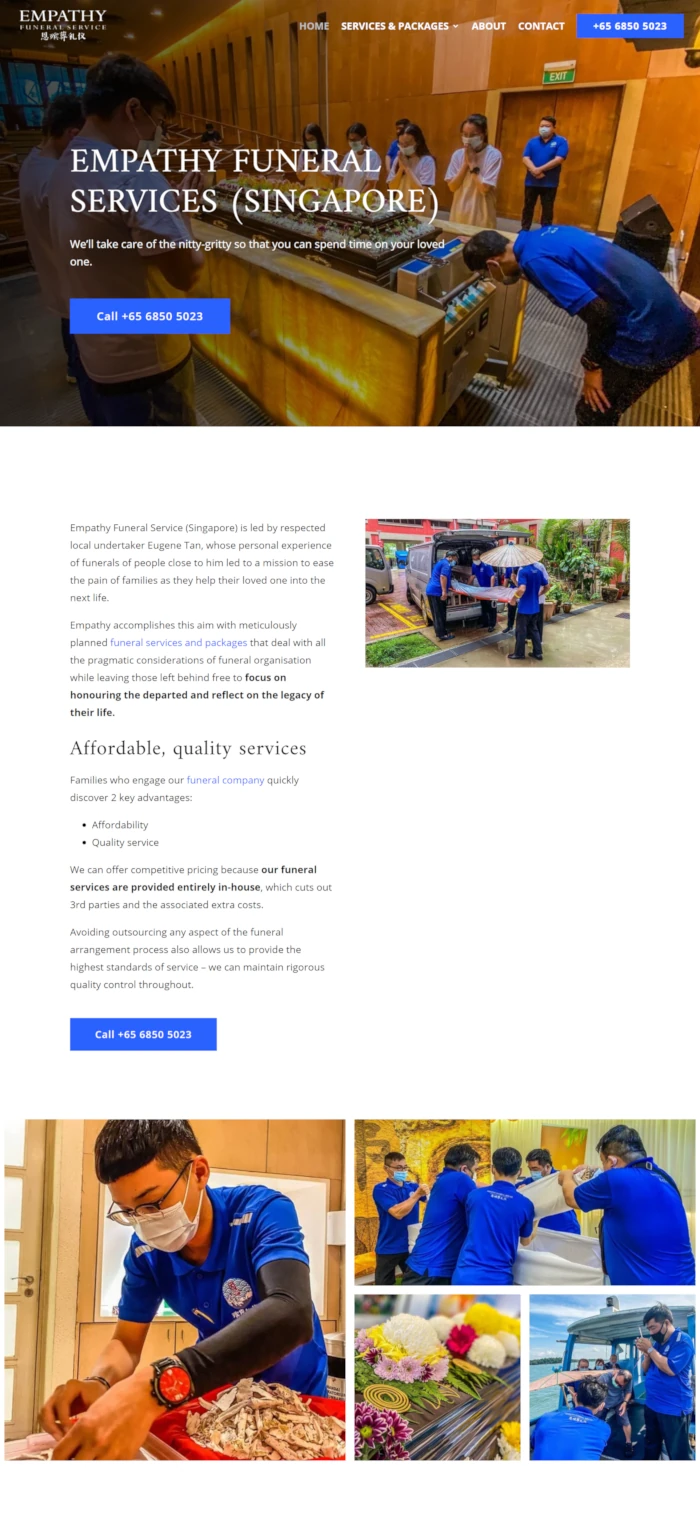 Emerge mLab client Empathy FS' website home page screen shot