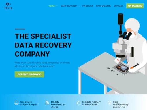 Emerge mLab client TOTL's website home page screen shot