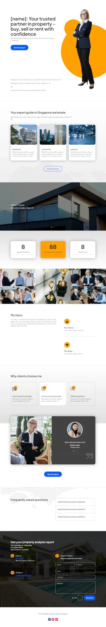 Screenshot of property agent website home page designed by Emerge mLab